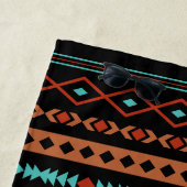 Serviette De Plage Aztec Rusts Turquoise Noir Motifs mélangés Motif (En situation)