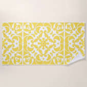 Serviette De Plage Azulejos jaune portugais espagnol méditerranéen (Devant)