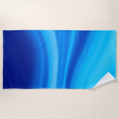 Serviette De Plage Azure Shift - Dégradé dynamique de vague bleue (Devant)