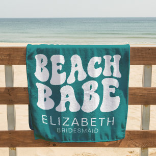 Serviette De Plage Babe de plage sarcelle cool enterrement de vie de
