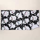 Serviette De Plage Baby Ghosts Éffrayant mignon Halloween humeur (Devant)