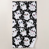 Serviette De Plage Baby Ghosts Éffrayant mignon Halloween humeur (Devant)