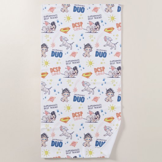 Serviette De Plage Baby Krypto & Superman Motif (Devant)