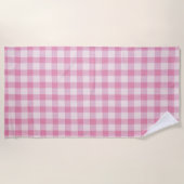 Serviette De Plage Baby Pink Gingham (Devant)