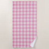 Serviette De Plage Baby Pink Gingham (Devant)