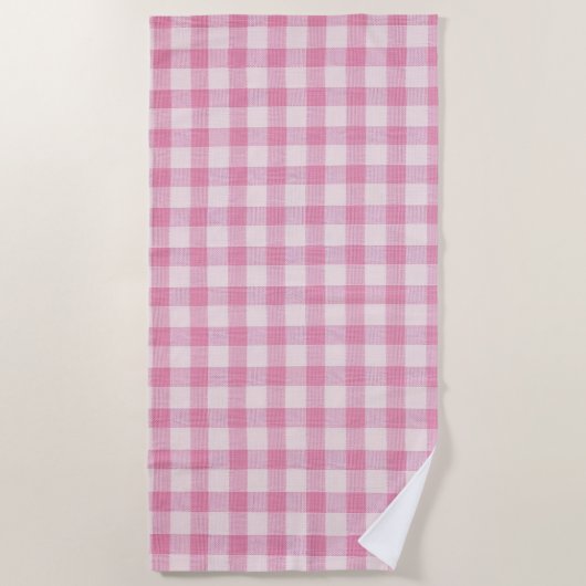 Serviette De Plage Baby Pink Gingham (Devant)