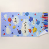 Serviette De Plage Bac de graduation Whimsical Toss Personnalisé (Devant)