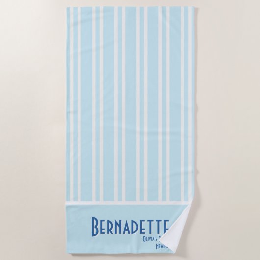 Serviette De Plage Bachelorette à bande chic (Devant)