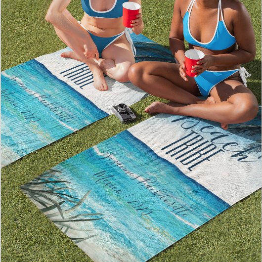 Serviette De Plage Bachelorette Aquarelle Plage Tribe Mer