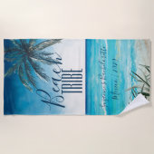 Serviette De Plage Bachelorette Aquarelle Plage Tribe Mer (Devant)