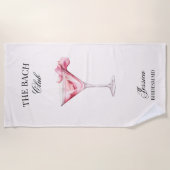 Serviette De Plage Bachelorette Bach Club Pink Cocktail (Devant)