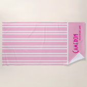Serviette De Plage Bachelorette Chic Ville Rose (Devant)