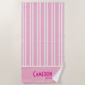 Serviette De Plage Bachelorette Chic Ville Rose (Devant)