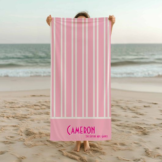 Serviette De Plage Bachelorette Chic Ville Rose