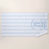 Serviette De Plage Bachelorette Côtière Moderne Cocktail Party Blue (Devant)