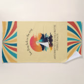 Serviette De Plage Bachelorette de coucher de soleil rétro (Devant)