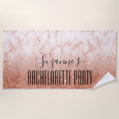 Serviette De Plage Bachelorette Fille Voyage Week-end Rose Gold (Devant)