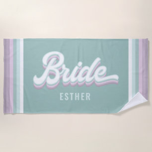 Serviette De Plage Bachelorette mariage pastel branché des années 80
