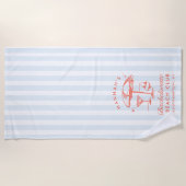 Serviette De Plage Bachelorette Orange & Blue Modern Beach Towne (Devant)