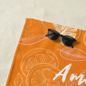 Serviette De Plage Bachelorette orange week-end Bridesmaid Lemon (En situation)