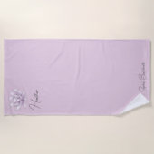 Serviette De Plage Bachelorette Parti rose Lotus Nommé (Devant)
