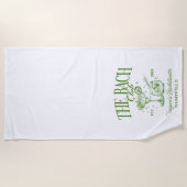 Serviette De Plage Bachelorette personnalisée Retro Cocktail Vert (Devant)