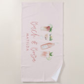 Serviette De Plage bachelorette rose bach & alcool week-end chic (Devant)