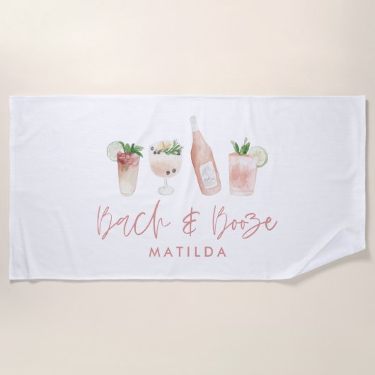 Serviette De Plage bachelorette rose bach & booster week-end chic  (Devant)