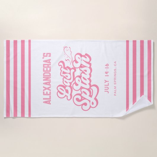 Serviette De Plage Bachelorette rose Dernier (Devant)