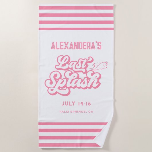 Serviette De Plage Bachelorette rose Dernier (Devant)