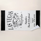 Serviette De Plage Bachelorette sur mesure Las Vegas (Devant)