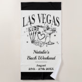 Serviette De Plage Bachelorette sur mesure Las Vegas (Devant)