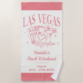 Serviette De Plage Bachelorette sur mesure Las Vegas (Devant)