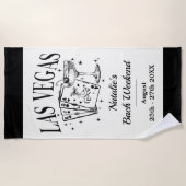 Serviette De Plage Bachelorette sur mesure Las Vegas (Devant)