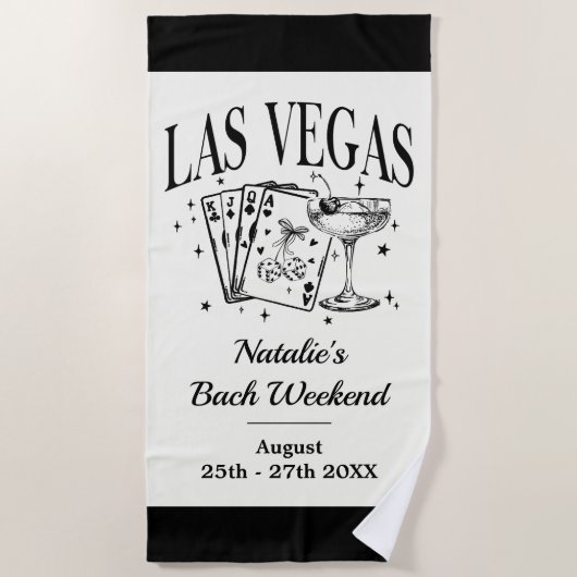 Serviette De Plage Bachelorette sur mesure Las Vegas (Devant)