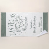 Serviette De Plage Bachelorette sur mesure Las Vegas (Devant)