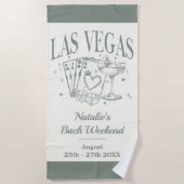 Serviette De Plage Bachelorette sur mesure Las Vegas (Devant)