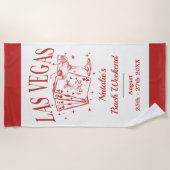 Serviette De Plage Bachelorette sur mesure Las Vegas (Devant)