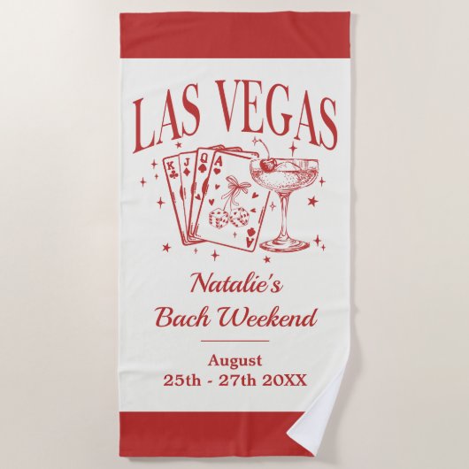 Serviette De Plage Bachelorette sur mesure Las Vegas (Devant)