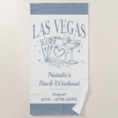 Serviette De Plage Bachelorette sur mesure Las Vegas (Devant)