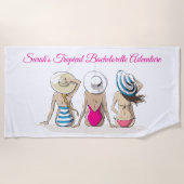 Serviette De Plage Bachelorette tropicale (Devant)