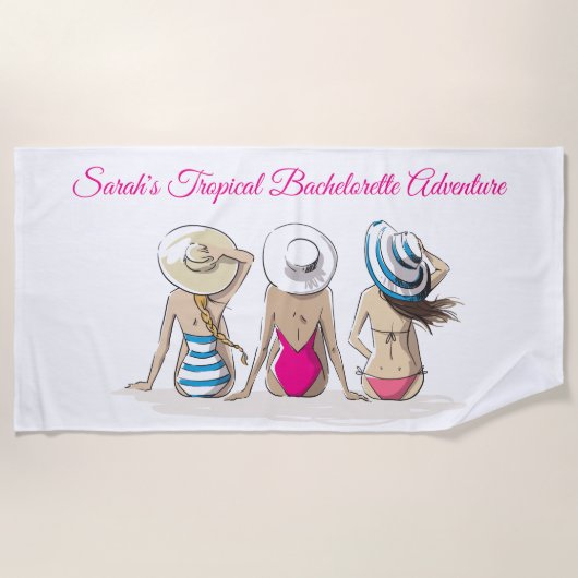 Serviette De Plage Bachelorette tropicale (Devant)