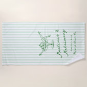 Serviette De Plage Bachelorette verte Martinis & Mariony (Devant)