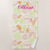 Serviette De Plage Bachelorette week-end Bridesmaid Lemon (Devant)