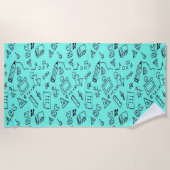Serviette De Plage Back to school teal (Devant)