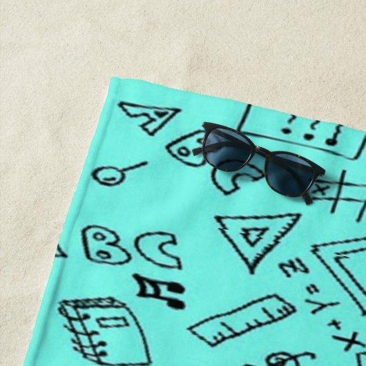 Serviette De Plage Back to school teal (En situation)