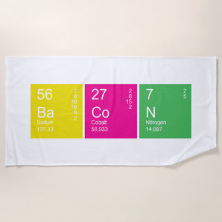 Serviette De Plage Bacon de tableau périodique coloré