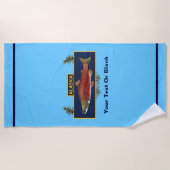 Serviette De Plage Badge du pêcheur de combat de l'Alaska (Devant)