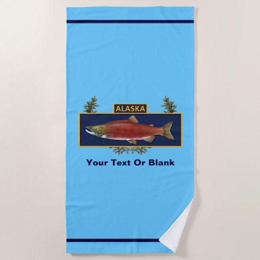 Serviette De Plage Badge du pêcheur de combat de l'Alaska (Devant)