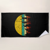 Serviette De Plage Badminton Evolution Retro Joueur Badminton (Devant)